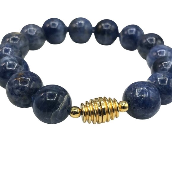 Sodalite Polished Beads Knotted Vintage Bracelet - Picture 3 of 9